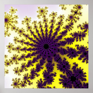 Gelber und Lila Burst Poster