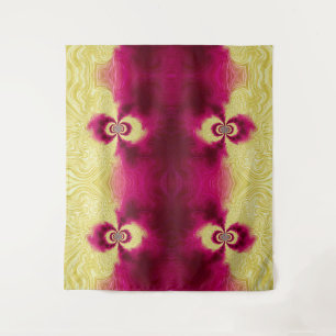 gelber und lila polarer Swirl Wandteppich