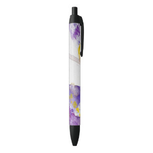 gelber und lila Watercolorhintergrund Kugelschreiber