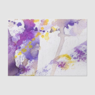 gelber und lila Watercolorhintergrund Seidenpapier
