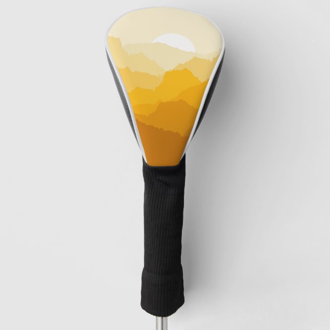 Gelber und orangefarbener Sonnenaufgang Golf Headcover (Vorderseite)