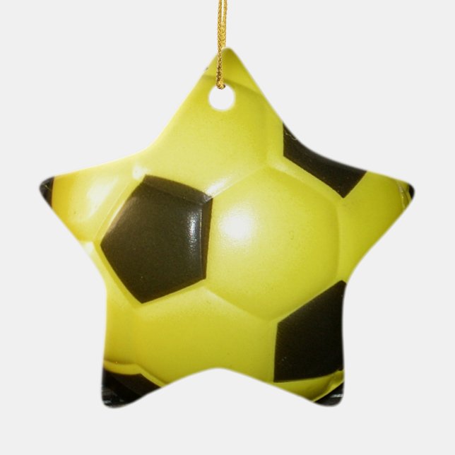 Gelber und schwarzer Fußball. Keramikornament (Vorne)
