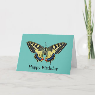 Gelber und schwarzer Schmetterling Karte
