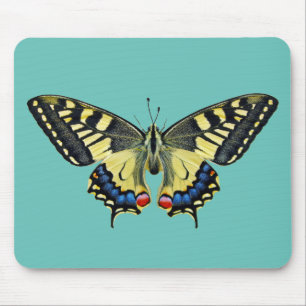 Gelber und schwarzer Schmetterling Mousepad