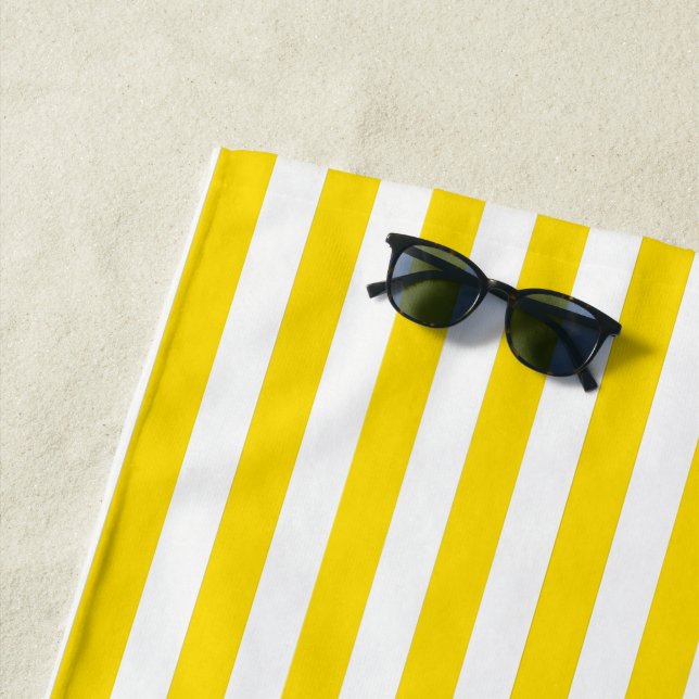 Gelber und weißer Cabana-Streifen Strandtuch (Beispiel)