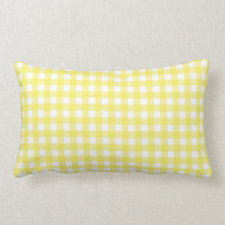 Gelber und weißer Gingham-Entwurf Lendenkissen