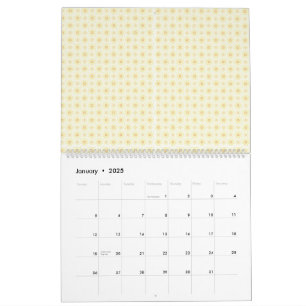 gelber und weißer Hintergrund mit kleinen Kreisen Kalender