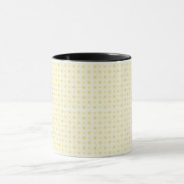 gelber und weißer Hintergrund mit kleinen Kreisen Tasse
