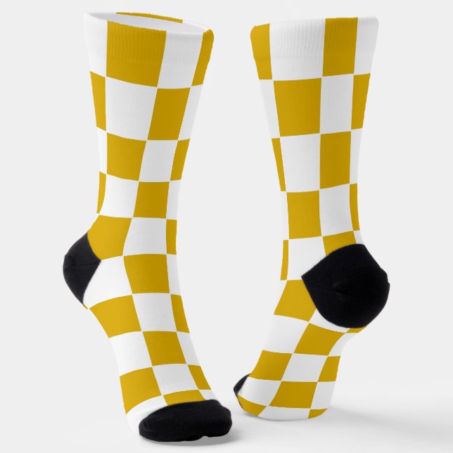 Gelber und weißer Senf Socken (Gewinkelt)