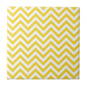 Gelber und weißer Zickzack Stripes Zickzack Muste Fliese