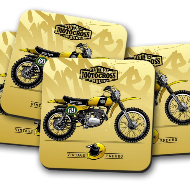 Gelber Untersetzer | Motocross Untersetzer Set (Von Creator hochgeladen)