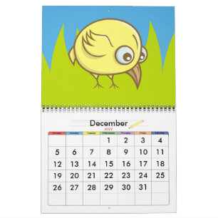 Gelber Vogel Cartoon Kalender