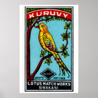 Gelber Vogel im Baum - Matchbox-Druck - Ästhetik