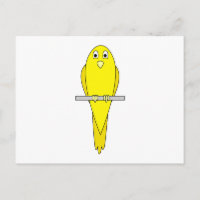 Gelber Vogel. Kanarisch. Auf Weiß.