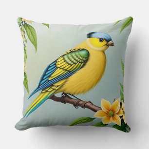 🐦 Gelber Vogel Moderner Naturstil-Homedekor Kissen
