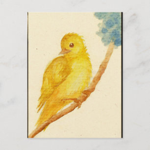Gelber Vogel Postkarte