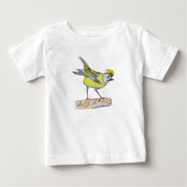 Gelber Vogel Zeichnend Kleinkind Ruffle T-Shirt, w Baby T-shirt