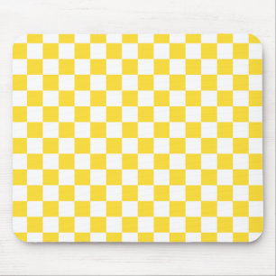 Gelber weißer Karo Prüfmuster Mousepad