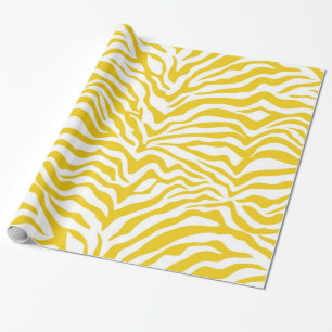 Gelber Zebra-Streifen Geschenkpapier