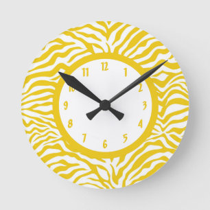Gelber Zebrastreifen Runde Wanduhr