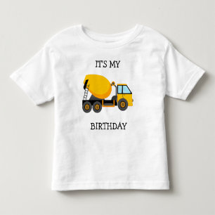 Gelber Zementwagen Kind's Ich habe Geburtstag Kleinkind T-shirt