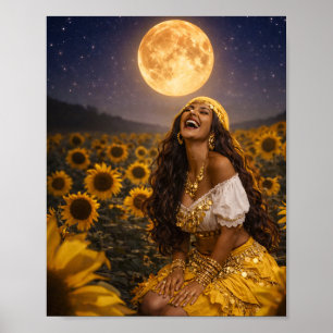 gelber Zigeunerposter (glänzend) Gitana-Kunst Poster