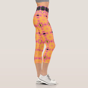 Gelber Zirkel Capri Leggings