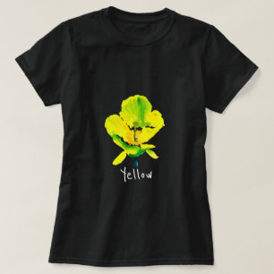 Gelbes abstraktes Aquarell-T - Shirt