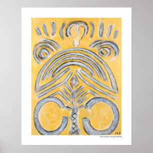 Gelbes abstraktes - gelbes Goldmalerei Geschenke Poster