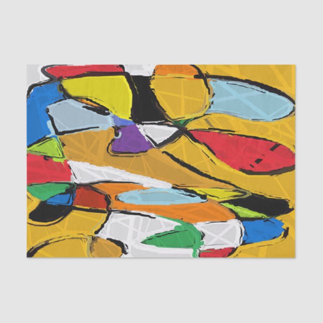 Gelbes Abstraktes Gewebe Seidenpapier (Vorderseite)