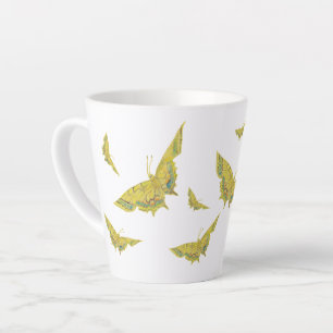 Gelbes Altes Frack-Schmetterlingsmuster Milchtasse
