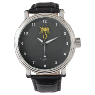 Gelbes Amber Scorpio Armbanduhr