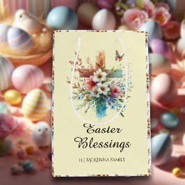 Gelbes Aquarell Kreuz Blume Christlich Ostern Mittlere Geschenktüte