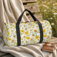 Gelbes Aquarell-Wildblumenmuster