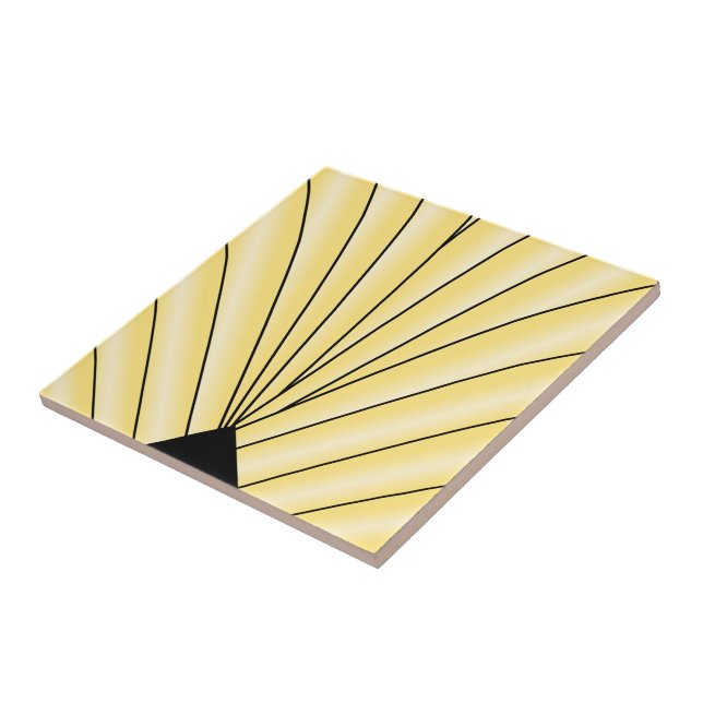Gelbes Art Deco Design Fliese (Seite)