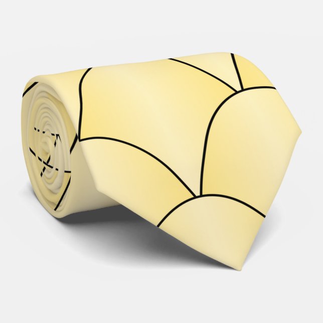 Gelbes Art Deco Design Krawatte (Gerollt)