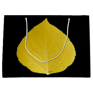 Gelbes Aspen-Blatt #5 Große Geschenktüte