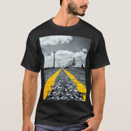 Gelbes Asphalt Highway Road Creative Fotografy T-Shirt