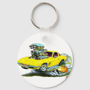 Gelbes Auto 1966-67 Korvette Schlüsselanhänger