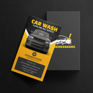 Gelbes Auto-Wasch-Auto-Detailing-Mobiles Auto Wasc Visitenkarte