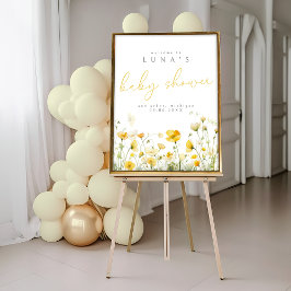 Gelbes Baby in Blütenblut Begrüßungspposter-Wildbl Poster