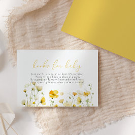 Gelbes Baby in Blütenbüchern für Wildblumen Begleitkarte