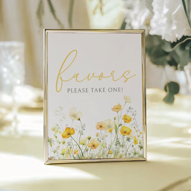 Gelbes Baby in Blütendusche Wildblume Gefallen Unt Poster (Von Creator hochgeladen)