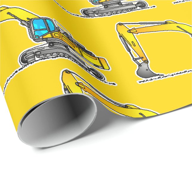 Gelbes Bagger-Verpackungspapier, Geschenkpapier fü (Rolleneckpunkt)