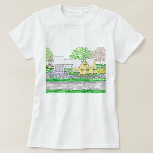 Gelbes Bauernhaus; Hemd T-Shirt (Design vorne)