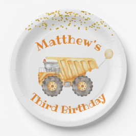 Gelbes Bausystem Birthday Paper Plate Pappteller