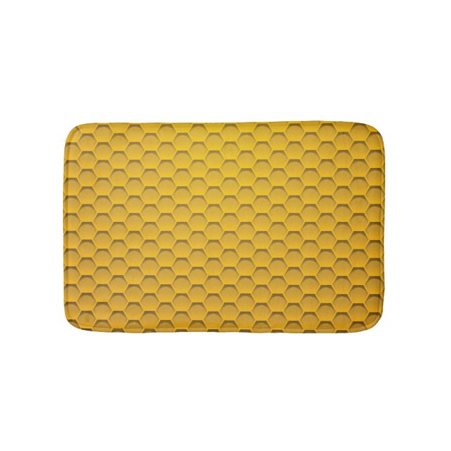 Gelbes Bienenwaben-Muster Badematte (Vorderseite)