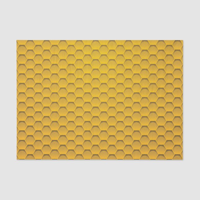 Gelbes Bienenwaben-Muster Seidenpapier (Vorderseite)