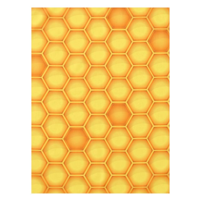 Gelbes Bienenwaben-Muster Tischdecke (Vorderseite)