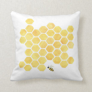 Gelbes Bienenwabenbienenstockkissen Kissen